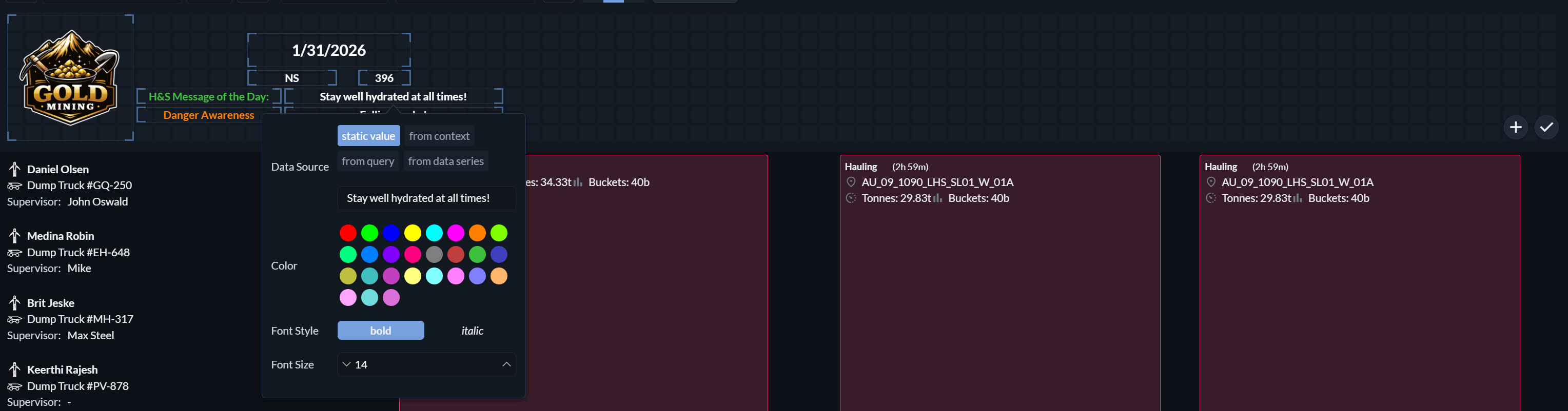 Lineup Print Header