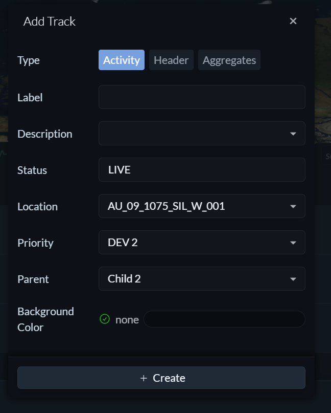 Add Track Window