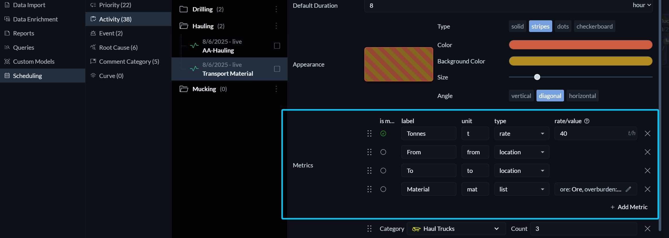 Metric Settings