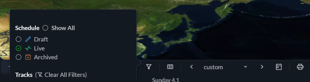 Schedule Status Filter