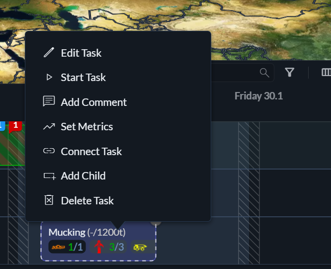 Task Actions Menu